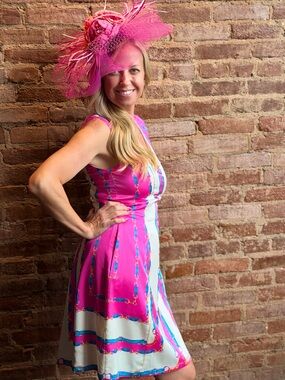 julie brown pink dress Julie Brown size XS peony pink faux silk wrap dress NWT